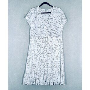 Rails Maxi Dress Womens M White Blue Ruffle Hem Cottage Romantic Feminine